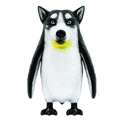 Hard toy of P-Dawg, a Randimal that combines a penguin and a dog