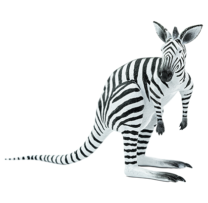 Zangeroo is a Randimal that combines a zebra and a kangaroo