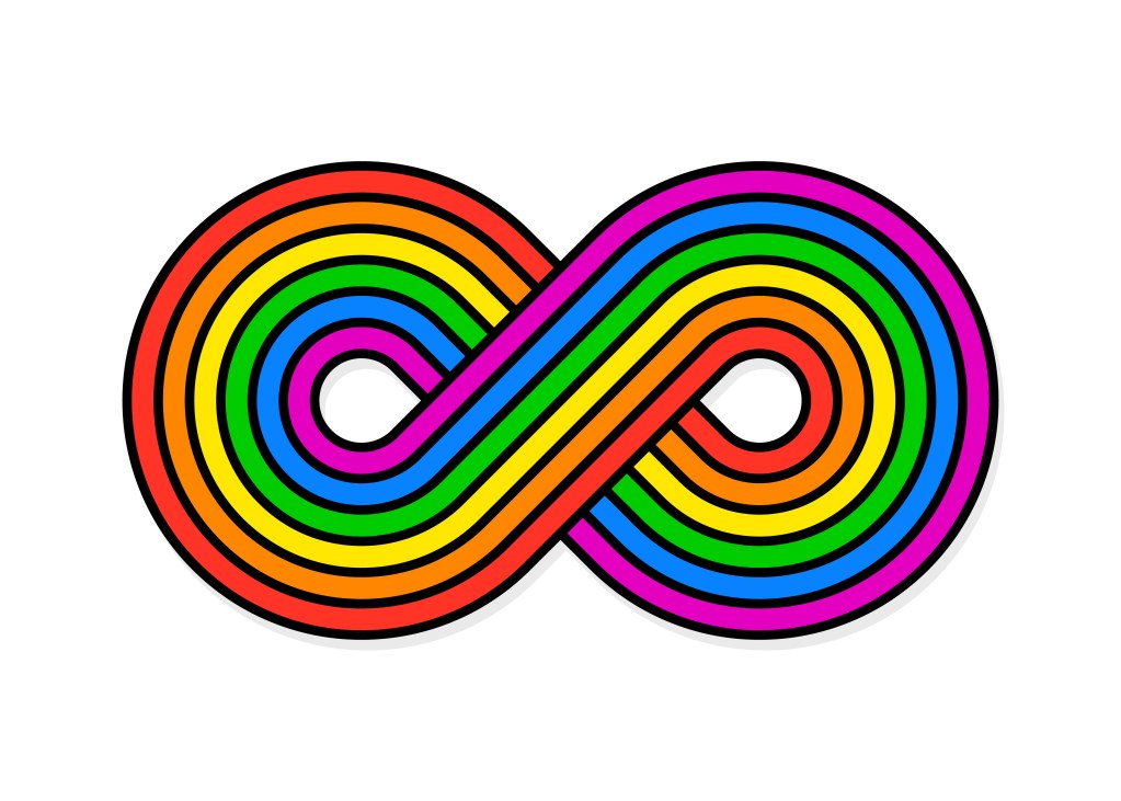 Illustration of infinity rainbow design