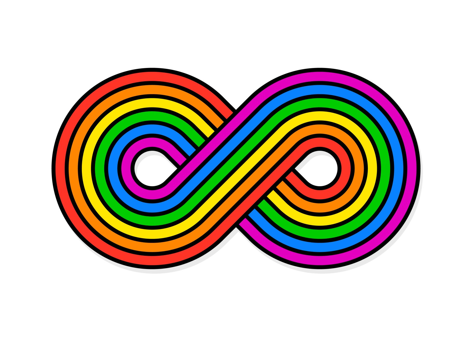 Illustration of infinity rainbow design