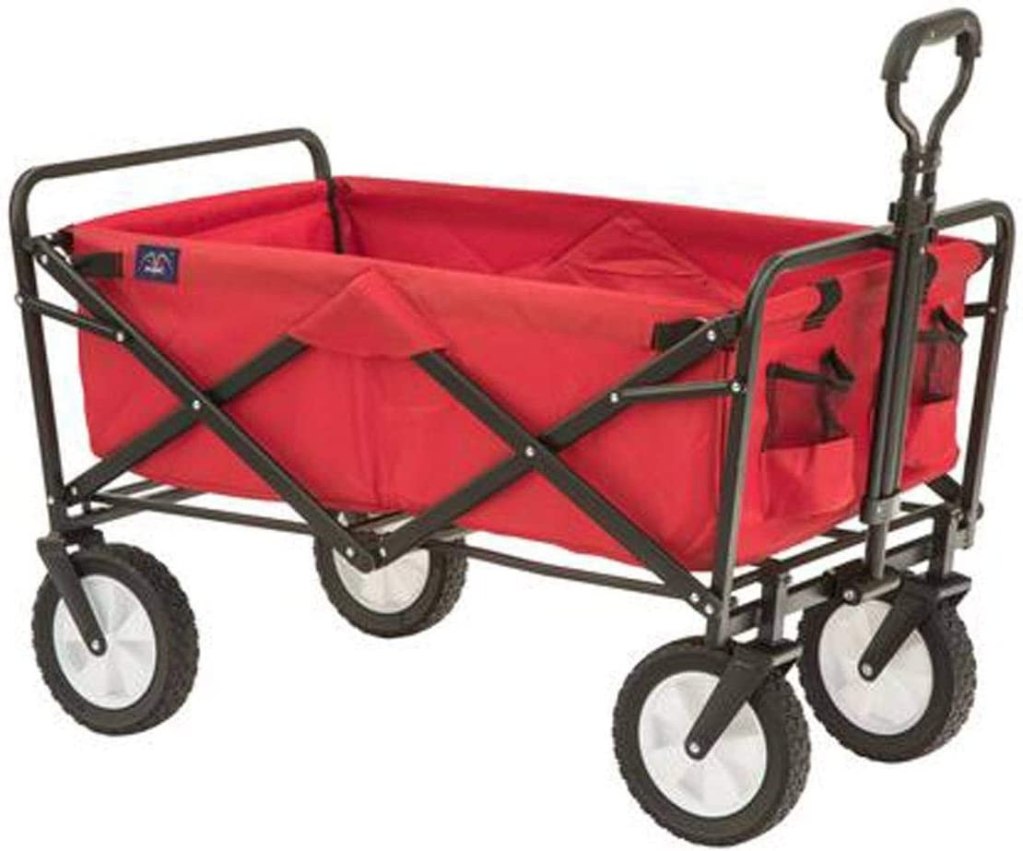 Collapsible red wagon