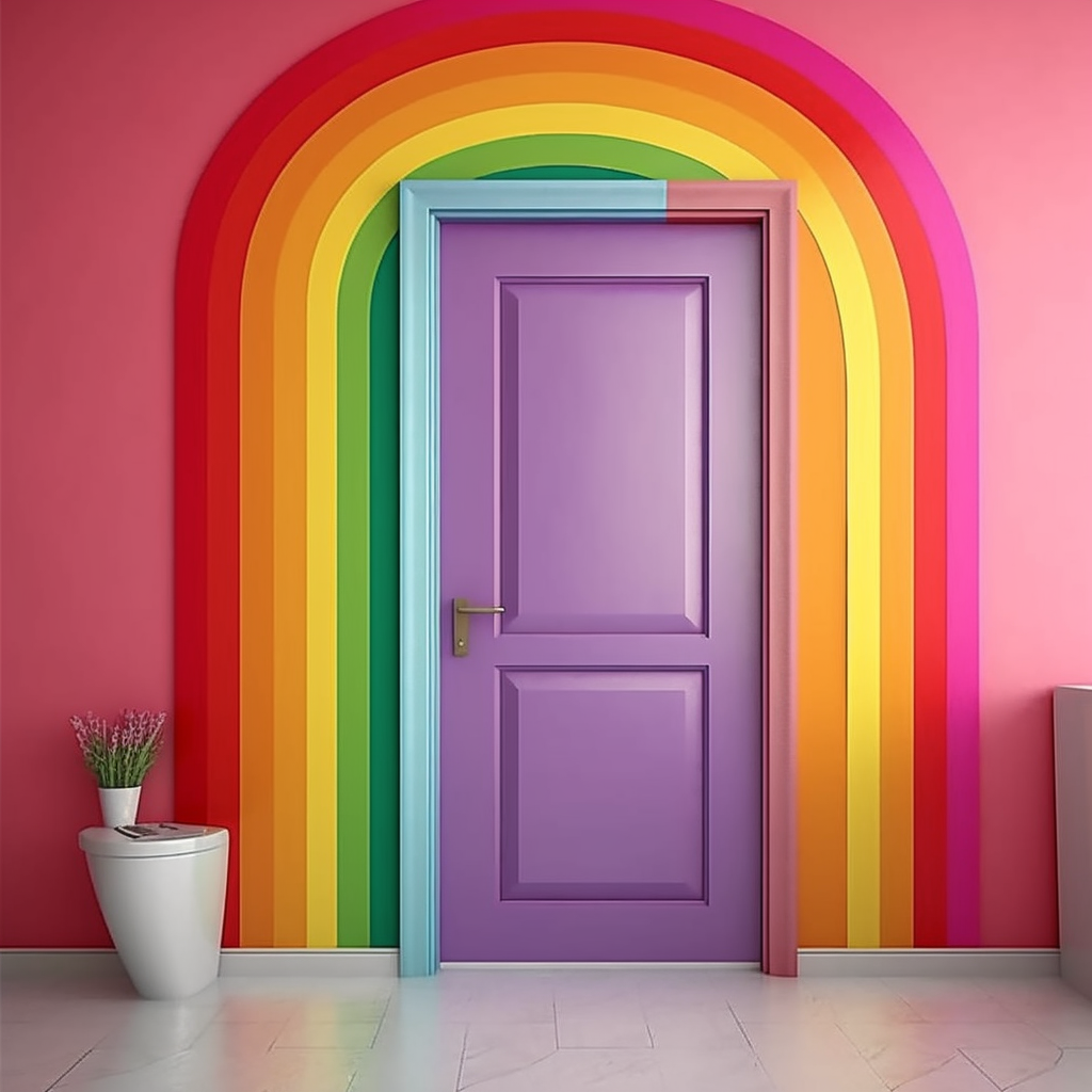 Rainbow colored door