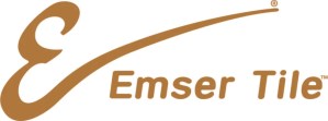Emser Tile with an ornate calligraphy E logo