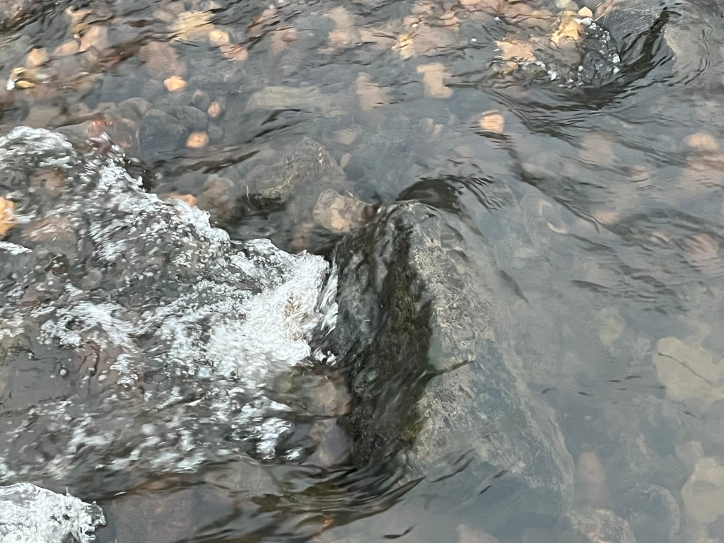 Water flowing over rocks