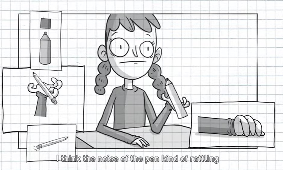 I think the noise of the pen kind of rattling