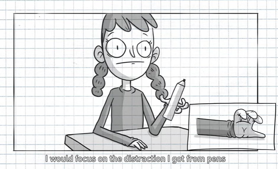 I would focus on the distraction I got from pens