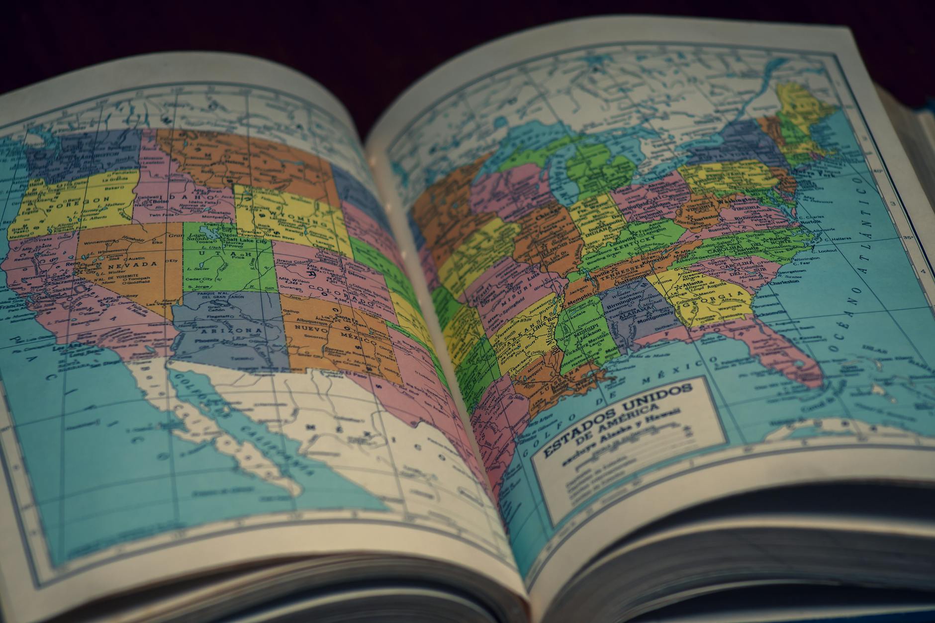 map on a book