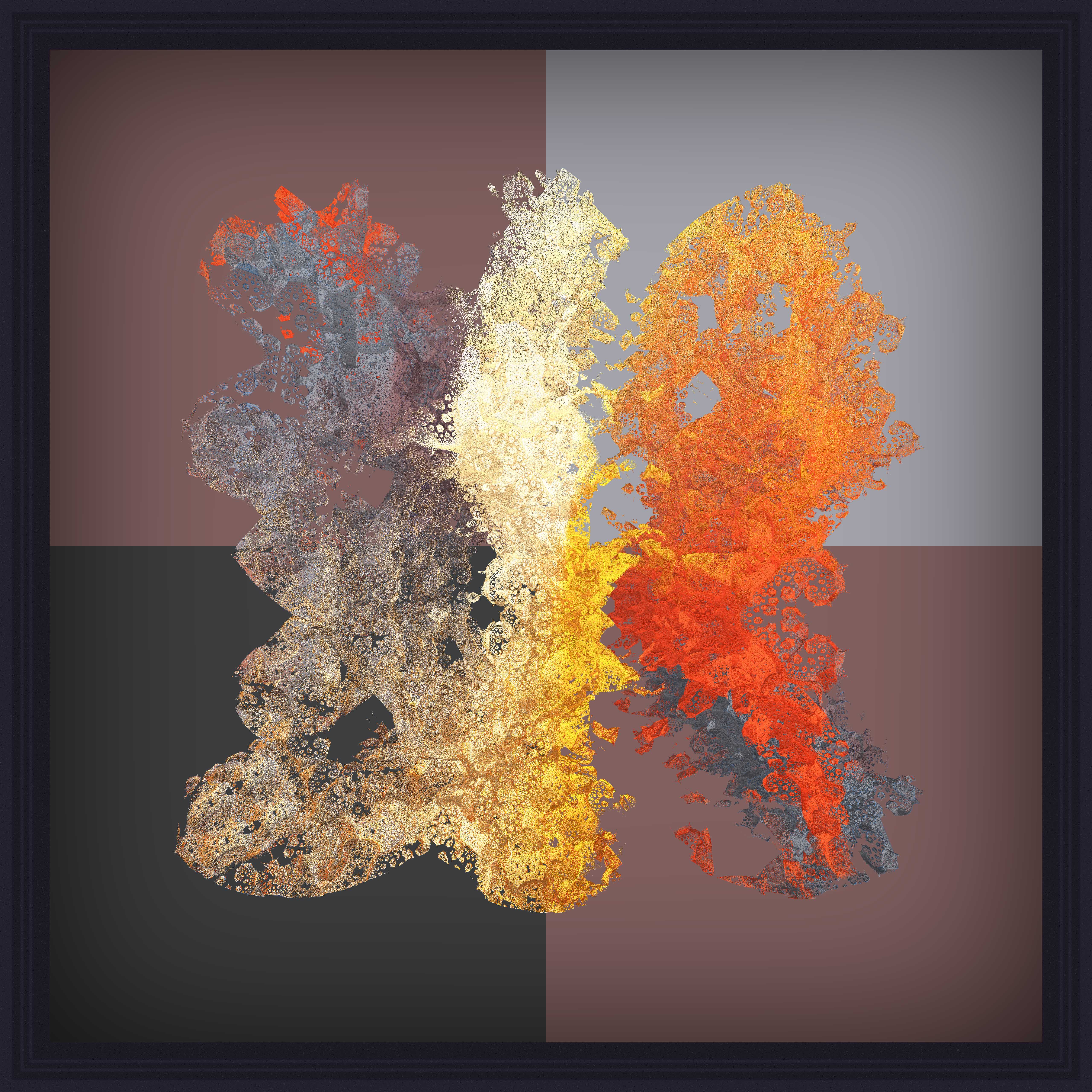 Fractal art resembling an apparating unicorn